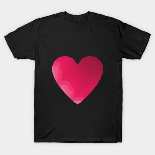 Polygonal heart with shades of pink and red T-Shirt